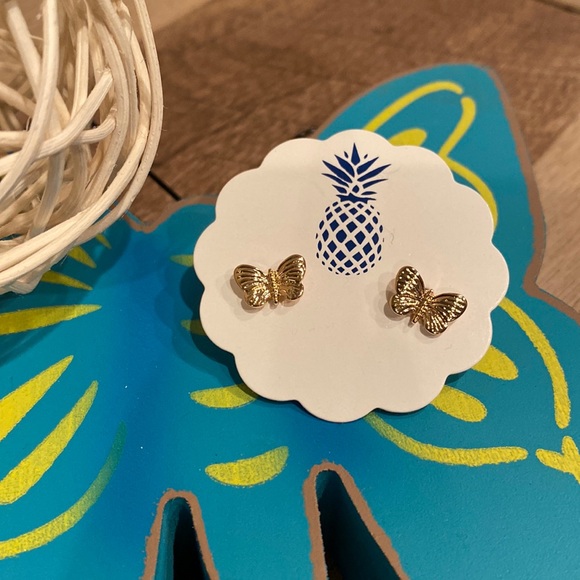 Petite Golden Butterfly Studs 🦋